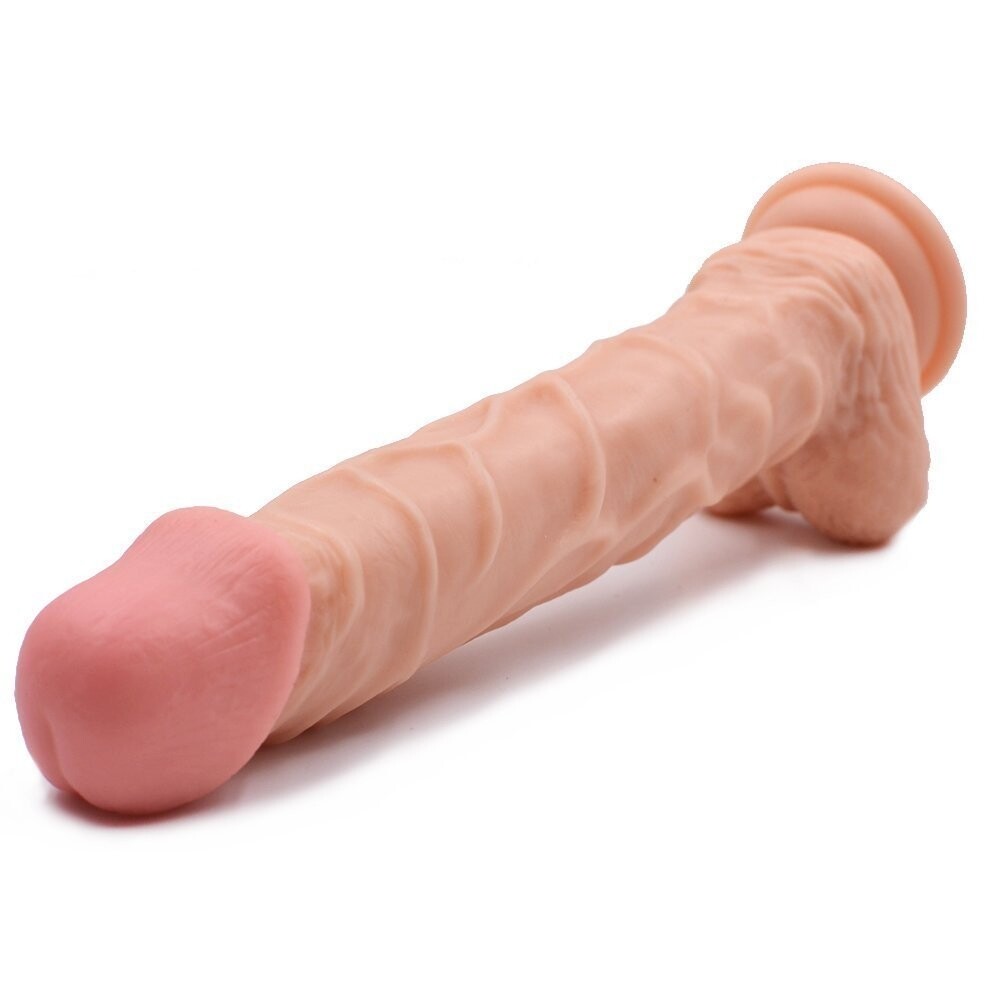 10'' Dildo with Suction Cup- Dong with Balls Fake Penis Adult Sex Female Massage Masturbation Toys