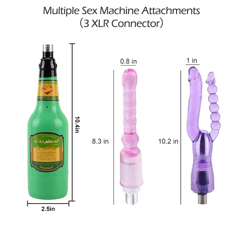 3pcs Jessky Sex Machine Attachments - Realistic Dildos, Anal Plug, Masturbator cup