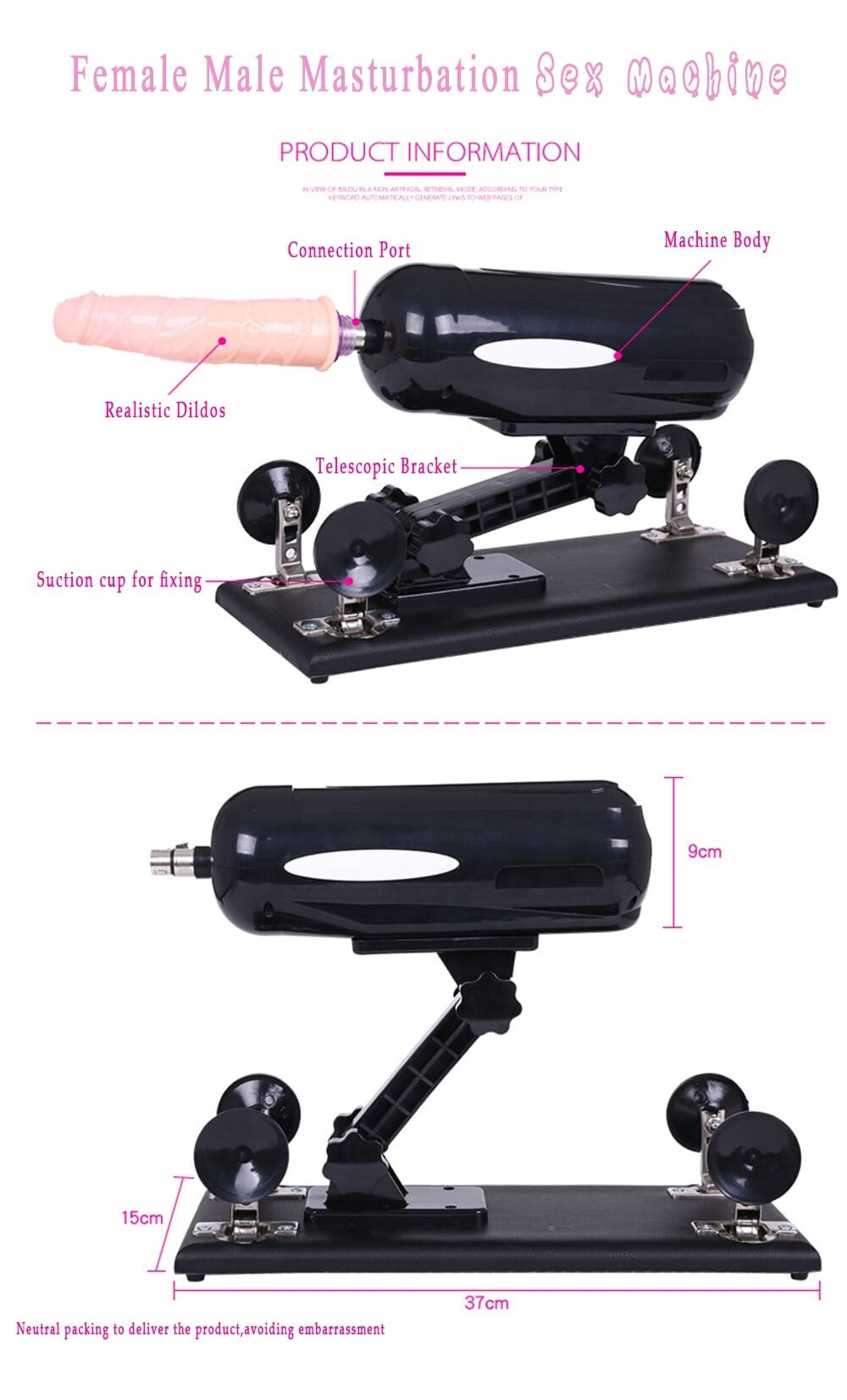 Automatic Love Sex Machine with Vagina cup and 4PCS Dildo Attachments for Couple