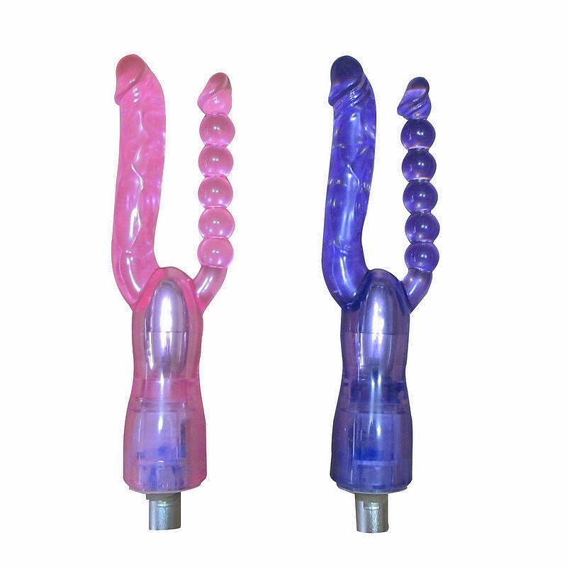 Double Head Dildo Attachment Toys for Sex Machine Device (Purple)