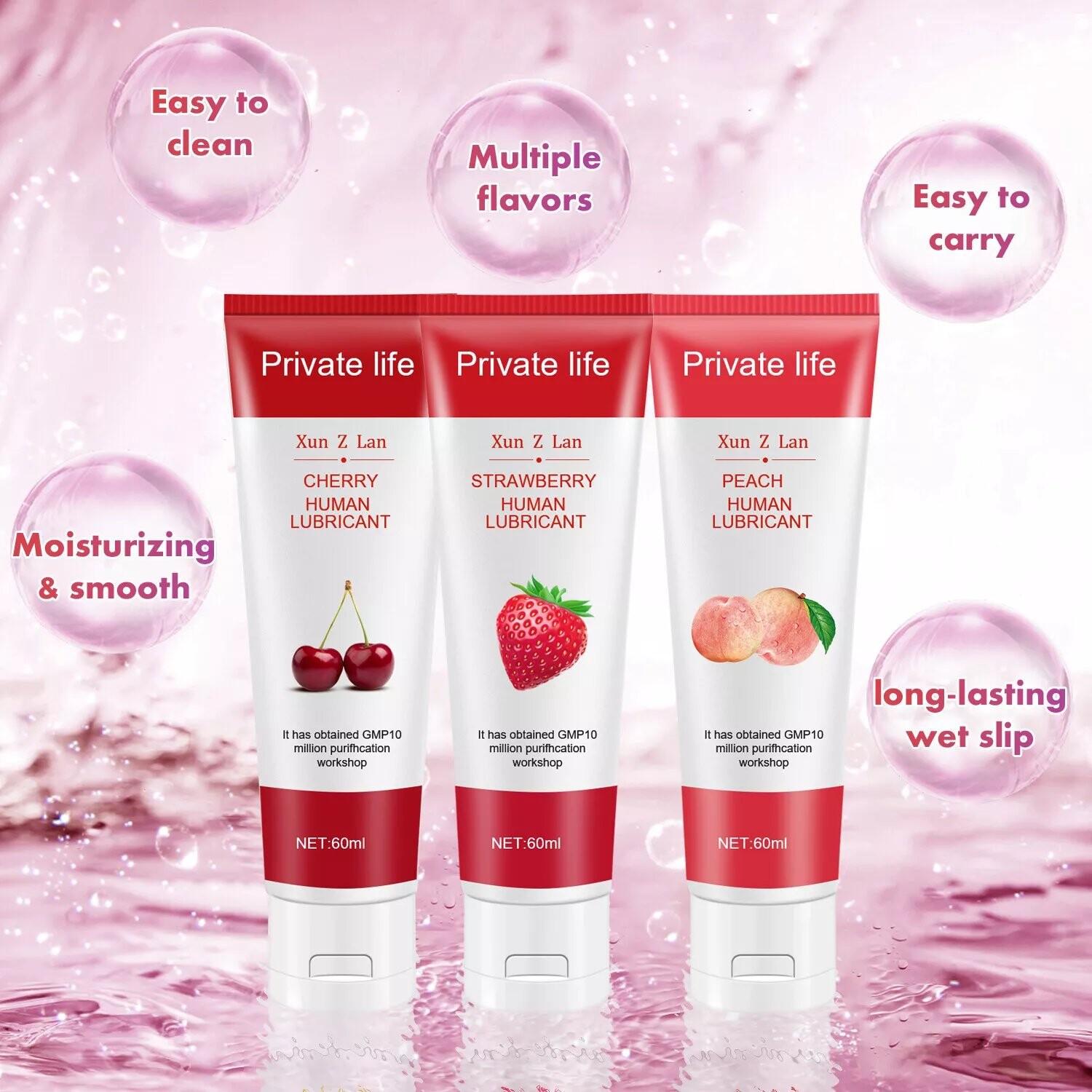 Edible Fruit Flavor Adult Lubricant Gel Lube Edible Oral Sex Sexual Massage Oil - 60ml