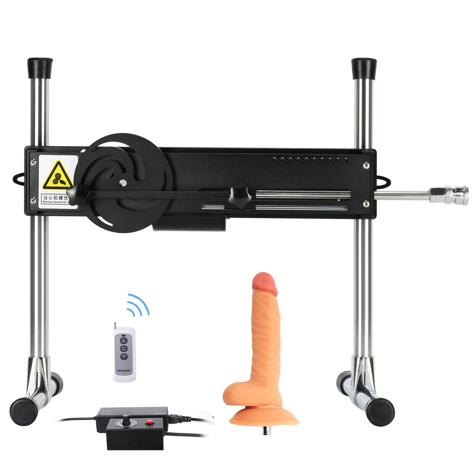 Premium Sex Machine Remote Control With 2PCS Dildos +Suction Cup+Extension Rod