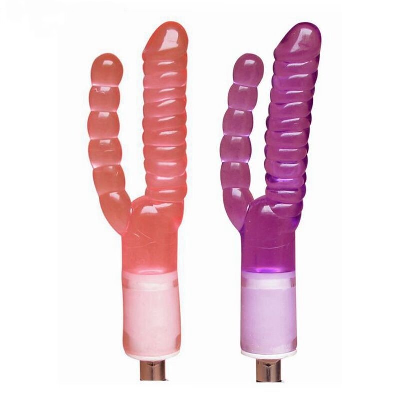 r Double Head Realistic Dildo Vaginal and Anal Pleasure for Sex Machine Purple