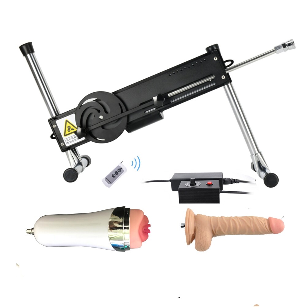 Remote Control Couples Premium Sex Machine with Vagina Cup and Big Dildo Attachments 