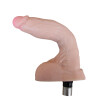 Flesh color soft rubber 18.5*4cm Sex machine attachment has keel highly flexible bent sex toy simulation dildo