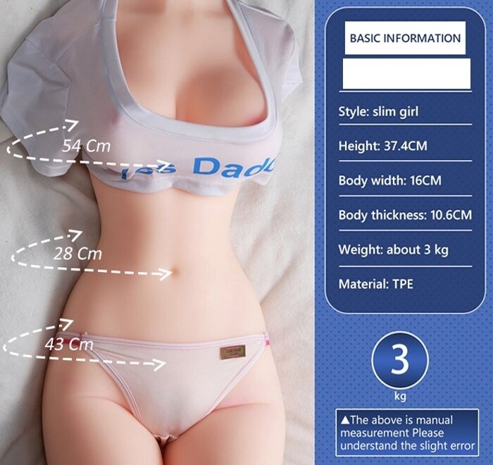 Torse de poupée sexuelle réaliste de 2,5 kg / 5,5 lb 39 cm