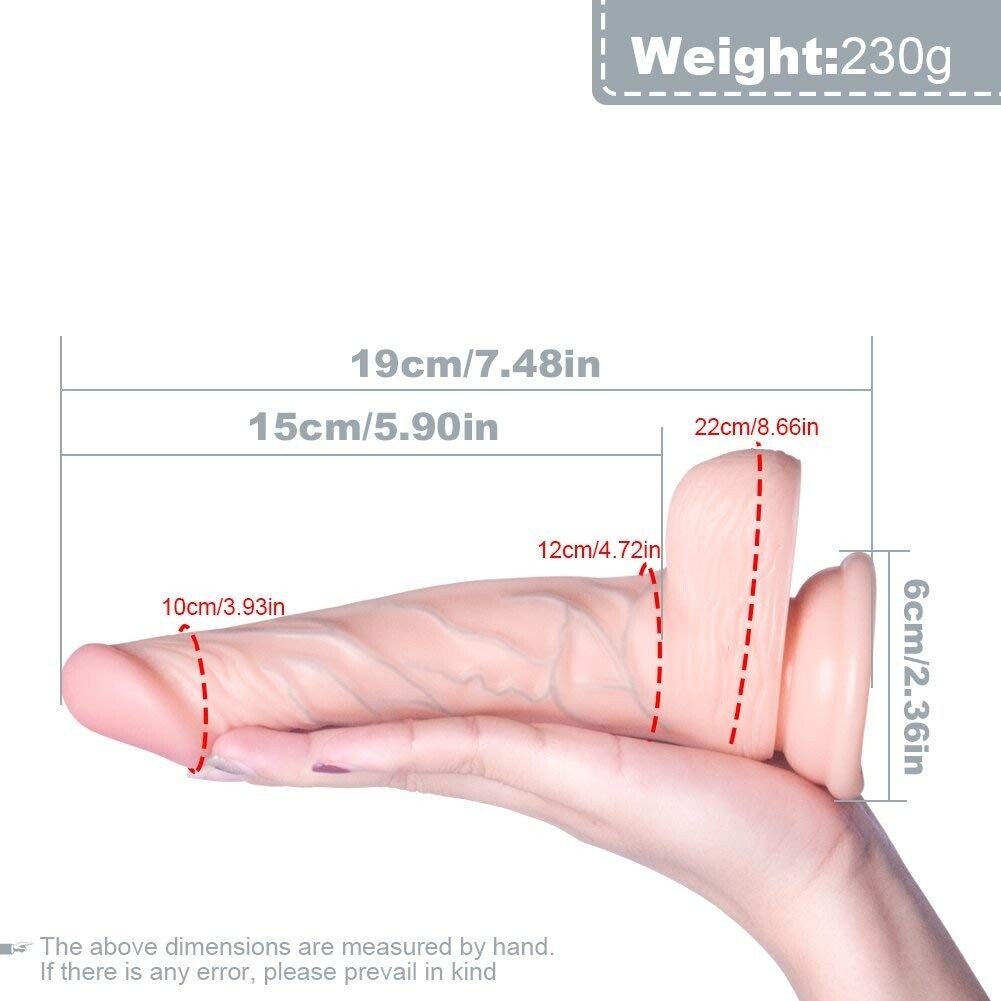 7.48 pouces Dildo avec ventouse pour femmes, réaliste et ferme