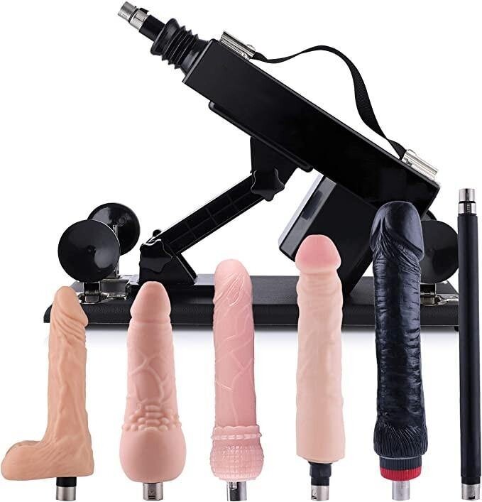 Machine de sexe Bluetooth avec photo et vidéo balayée avec des attachements de gode 8pcs et une tasse de vagin