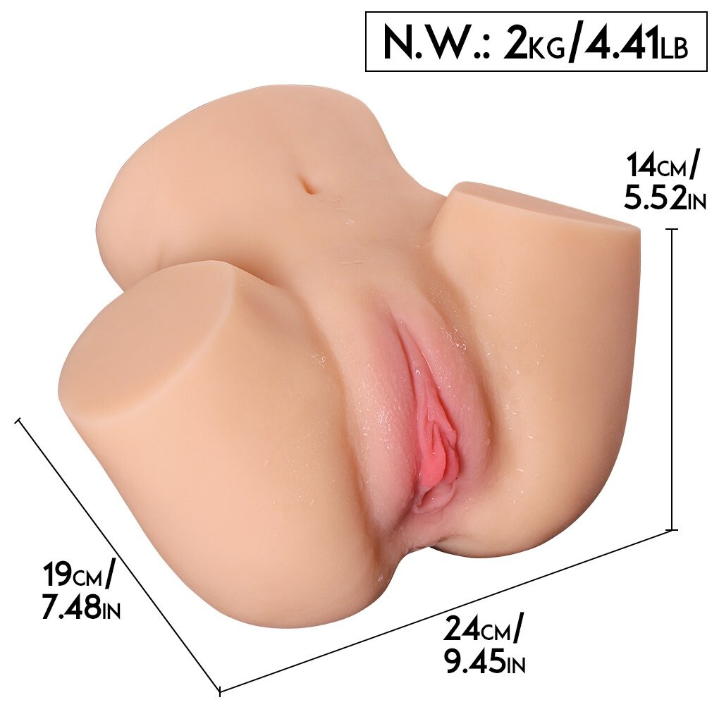 Ass Male Masturbator Pocket Pussy pour hommes avec vagin et anus serrés 4,41 lb / 2,00 kg