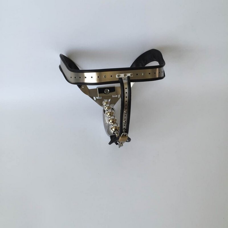 Dispositifs de chasteté pour hommes - Ceinture de chasteté en acier inoxydable avec cage pour pénis et plug anal - Jouets BDSM pour adultes