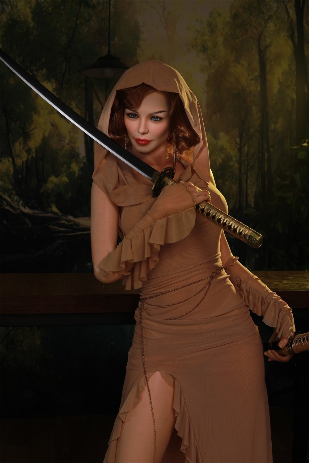 Poupée sexuelle en silicone courbée avec de gros seins de 170 cm pour une expérience réaliste