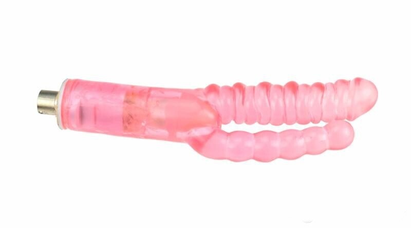 Double gode réaliste pour plaisir vaginal et anal avec machine à sexe - rose