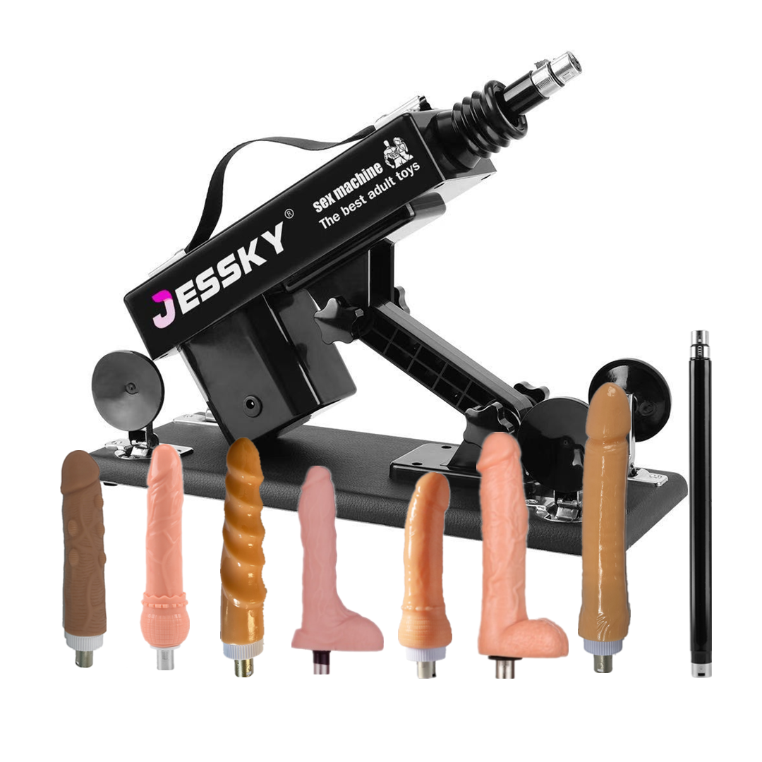 Machine à sexe électrique avec 7 godemichés + tube d'extension