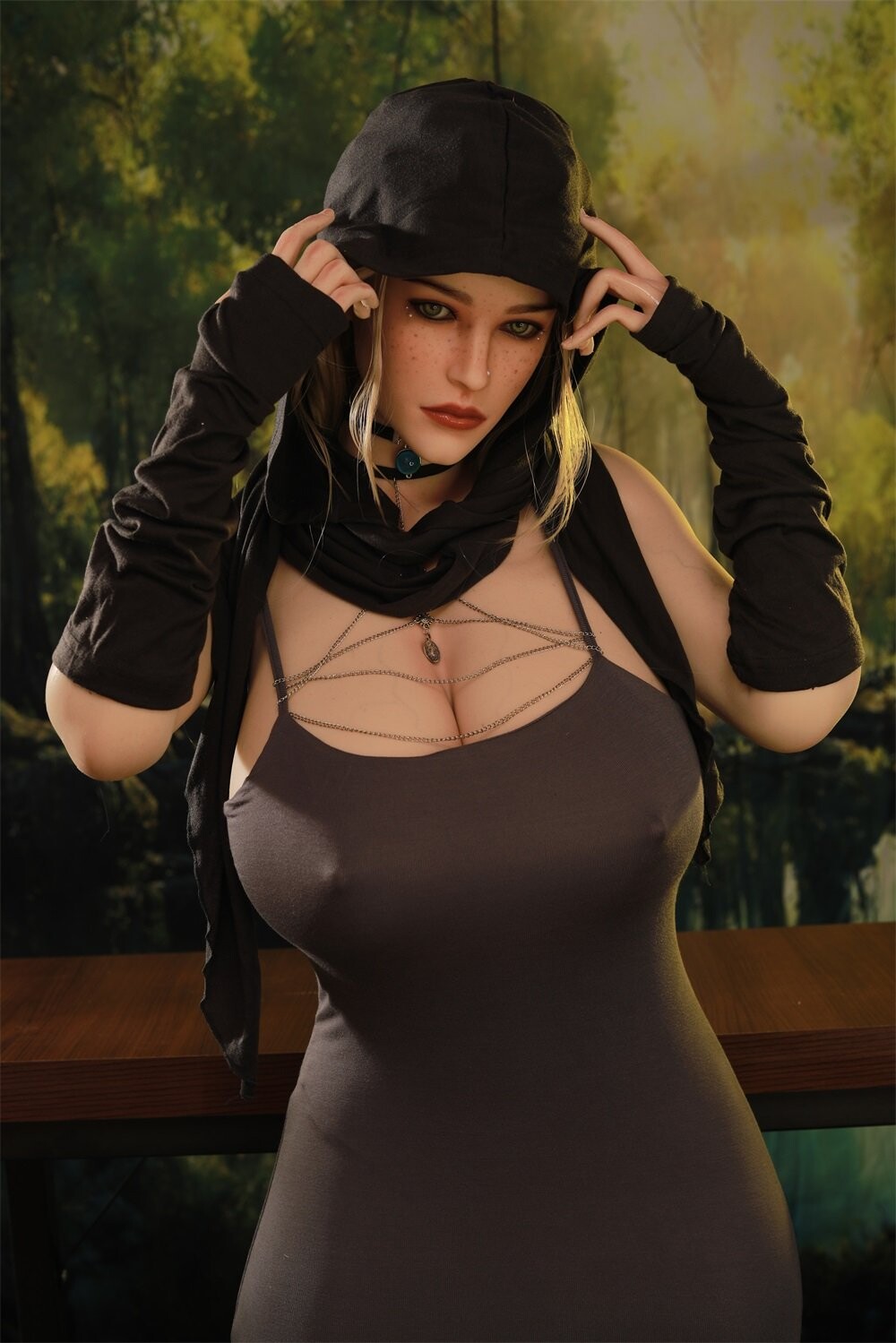 Poupée en silicone complète avec de gros seins et un détail réaliste 175 cm/5 pi 9 po