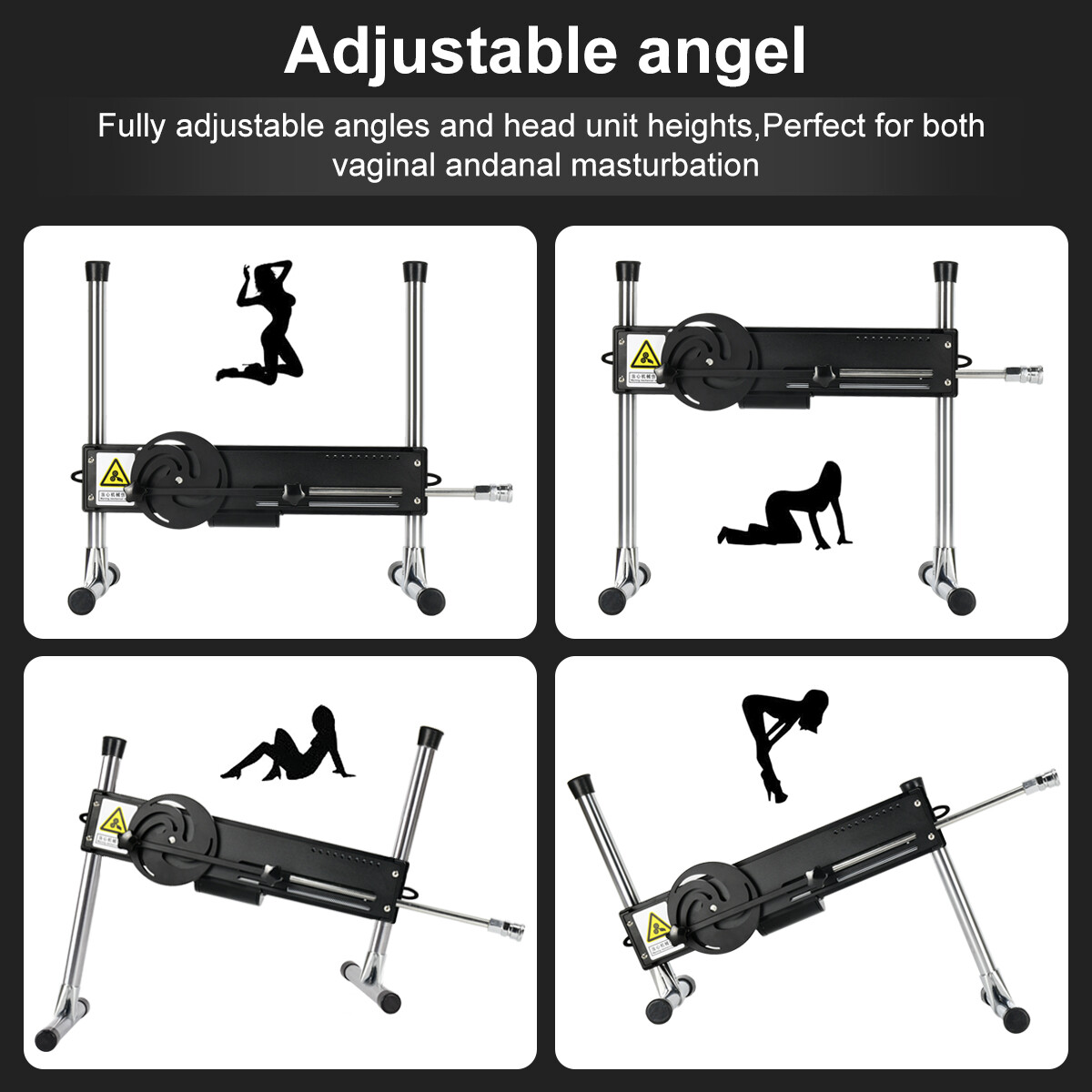 Machine à sexe de qualité avec deux gros accessoires de gode et une tige d'extension + ventouse plate