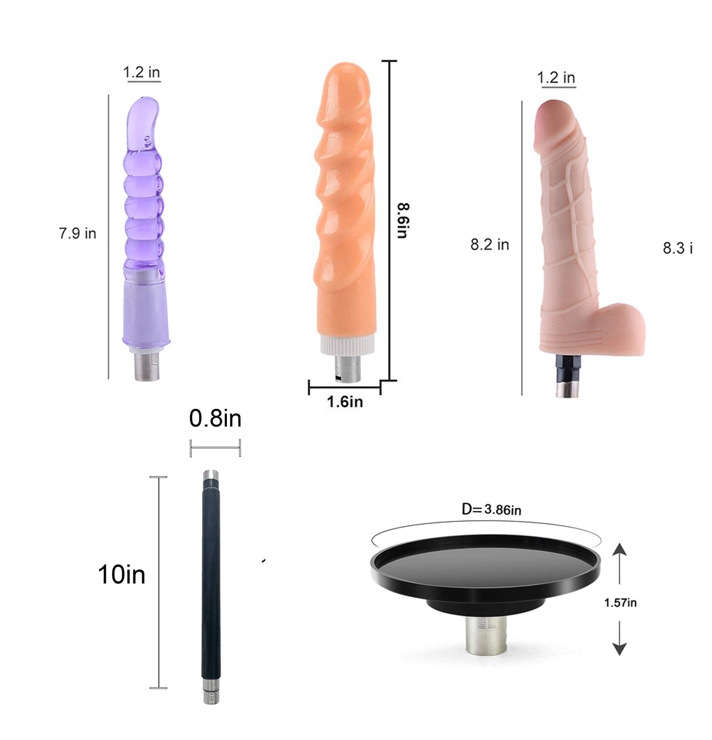 Set de Dildo Réaliste & Plug Anal pour Machines à Sexe Jessky - Connecteur 3XLR