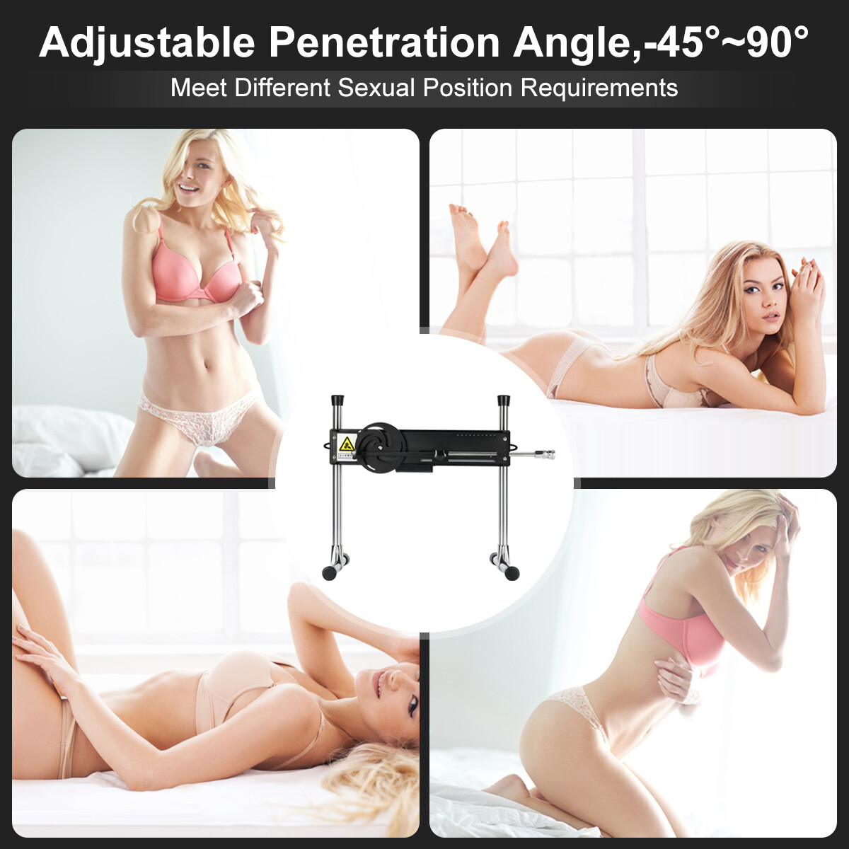 Angle 90 réglable à distance de la machine 120W de sexe avec six attachements de godemichés pour des femmes