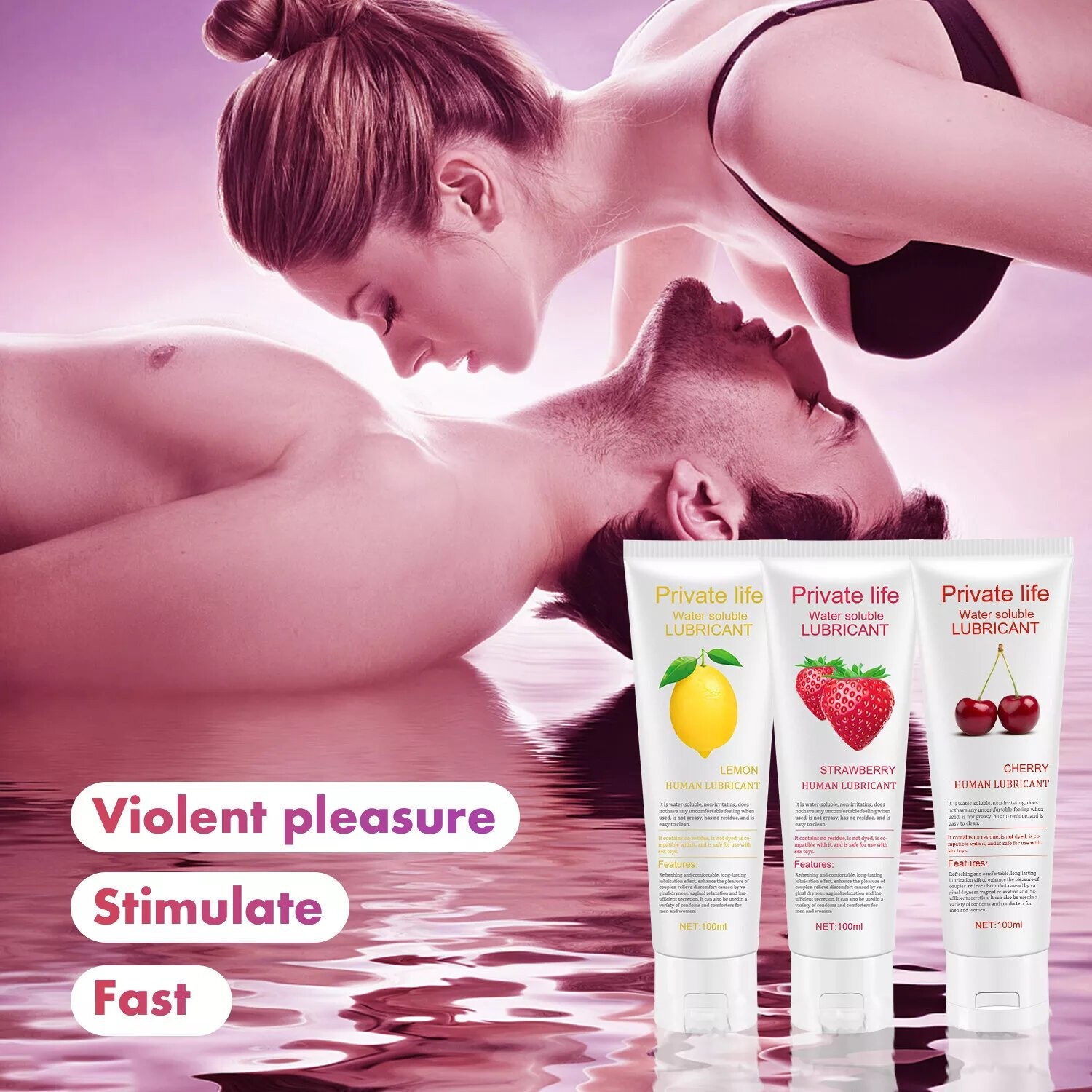 Gel huileux sexuel lubrifiant sexuel Produits oraux pour adultes Lubrifiant aromatisé aux fruits - 100 ml
