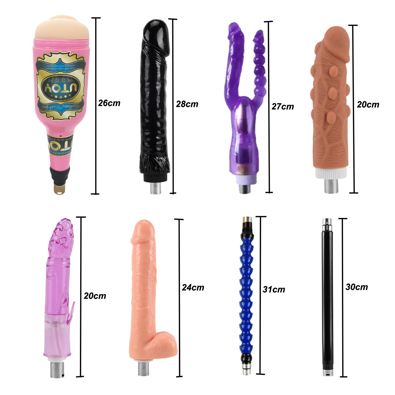 Machine sexuelle avec 8 godemichés et coupe orale pour couples