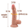 Adonis Rebellious 6.7" Cock Dual Density Veiny Dildo Dong With Balls Strong Suction Cup