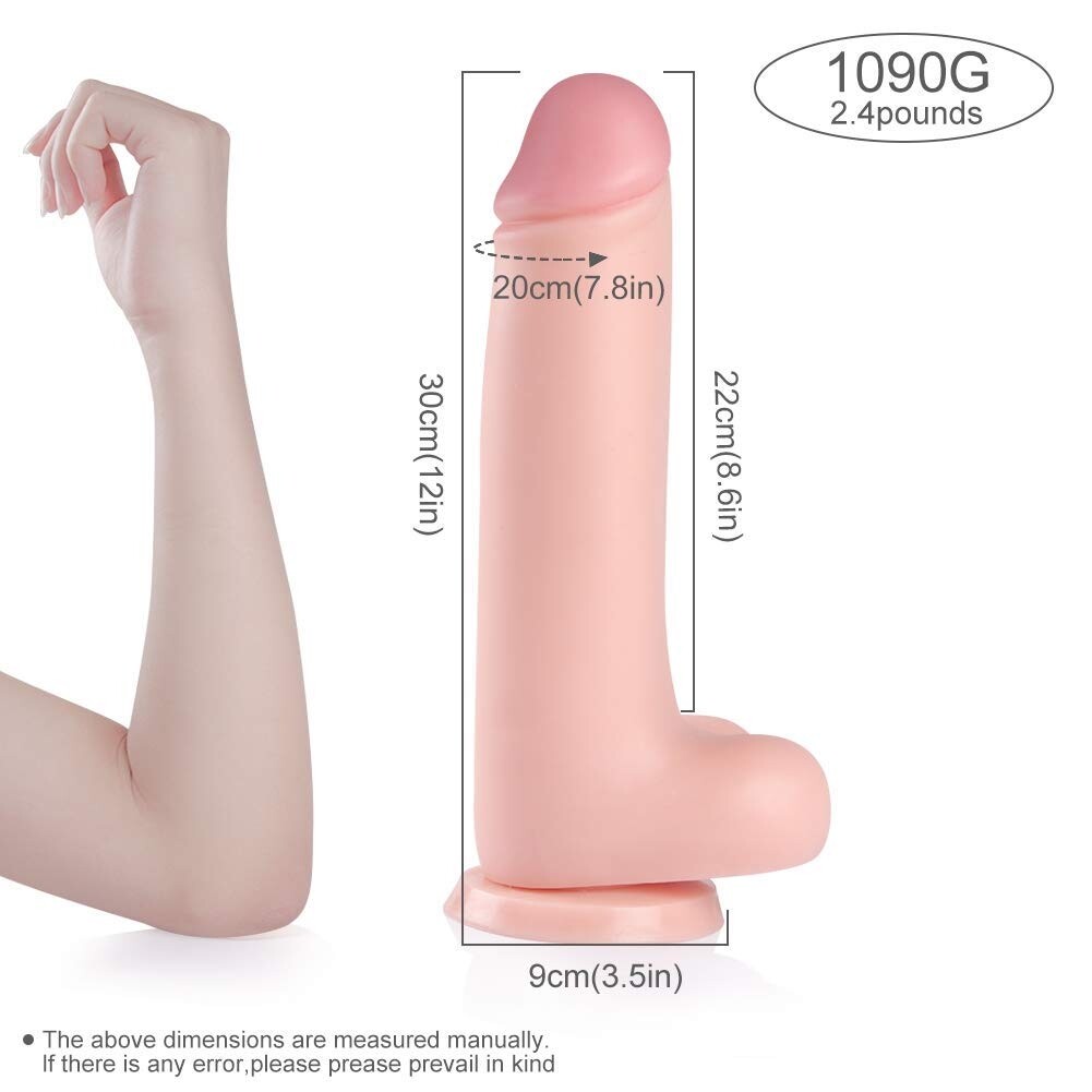 Big Silicone Dildo 12inch Realistic Huge Dong with Suction Cup 