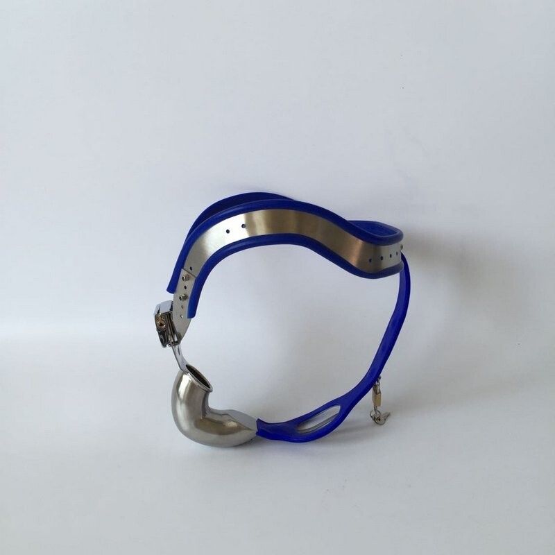 Chastity Devices for Men Stainless Steel Chastity Belt Sex Toys Blue