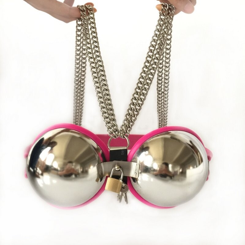 Female Chastity Devices Stainless Steel Sexy Chastity Bra Restraint Bondage Sex Slave Adjustable Female Chastity Clothing Sex Toys