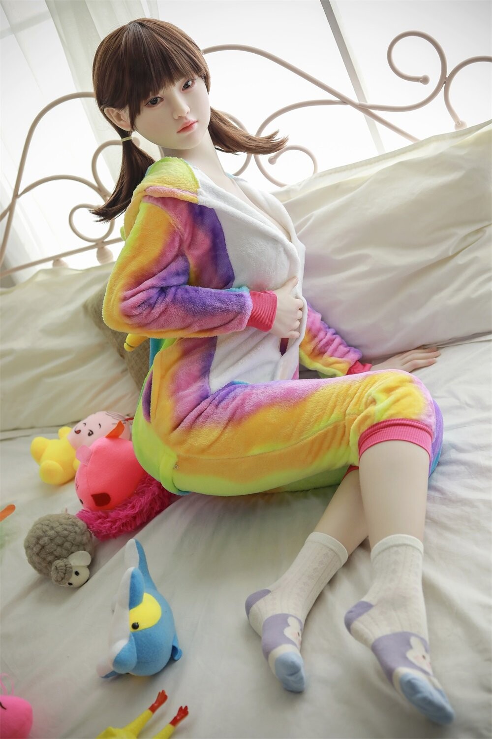 Realistic silicone sex doll with full body and metal skeleton for lifelike play 4.85ft/148cm 