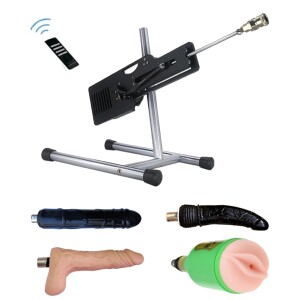 Updated Edition：6 Speed Smart Remote Control Sex Machine With 3 Pcs Big Dildos, Vagina Cup for Couple