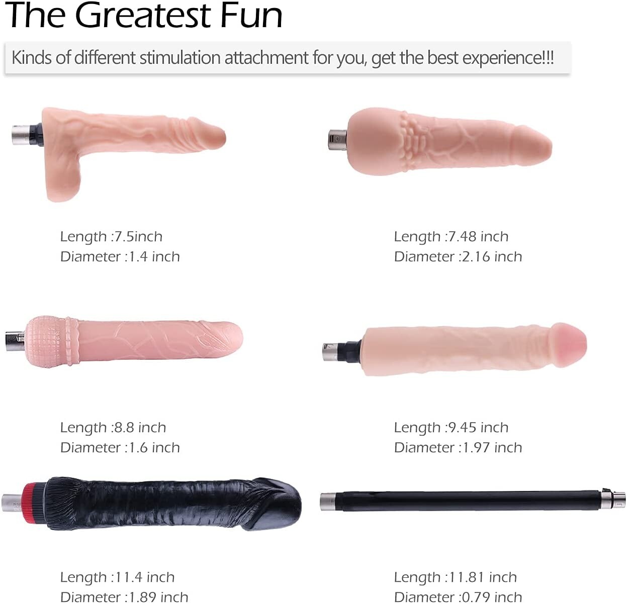 Adjustable Sex Thrusting Machine Gun with 7pcs Attachments