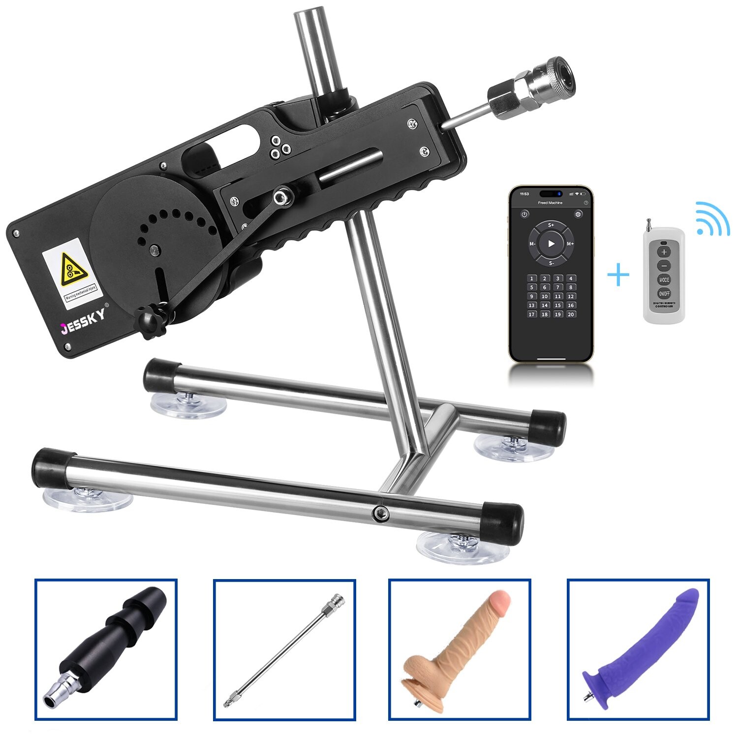 App Remote Control Premium Sex Machine with 4 Attachment