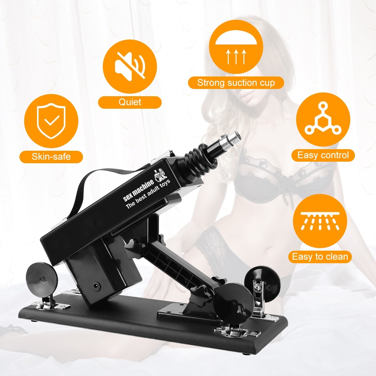 Automatic Sex Machine with 8 Attachments for Couples