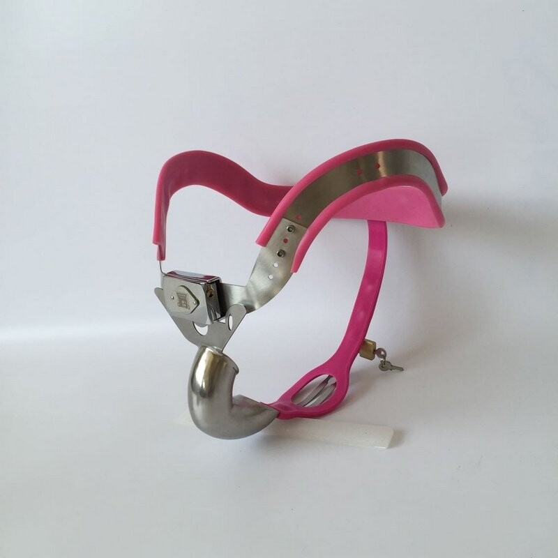 Chastity Devices for Men Stainless Steel Chastity Belt Sex Toys Pink