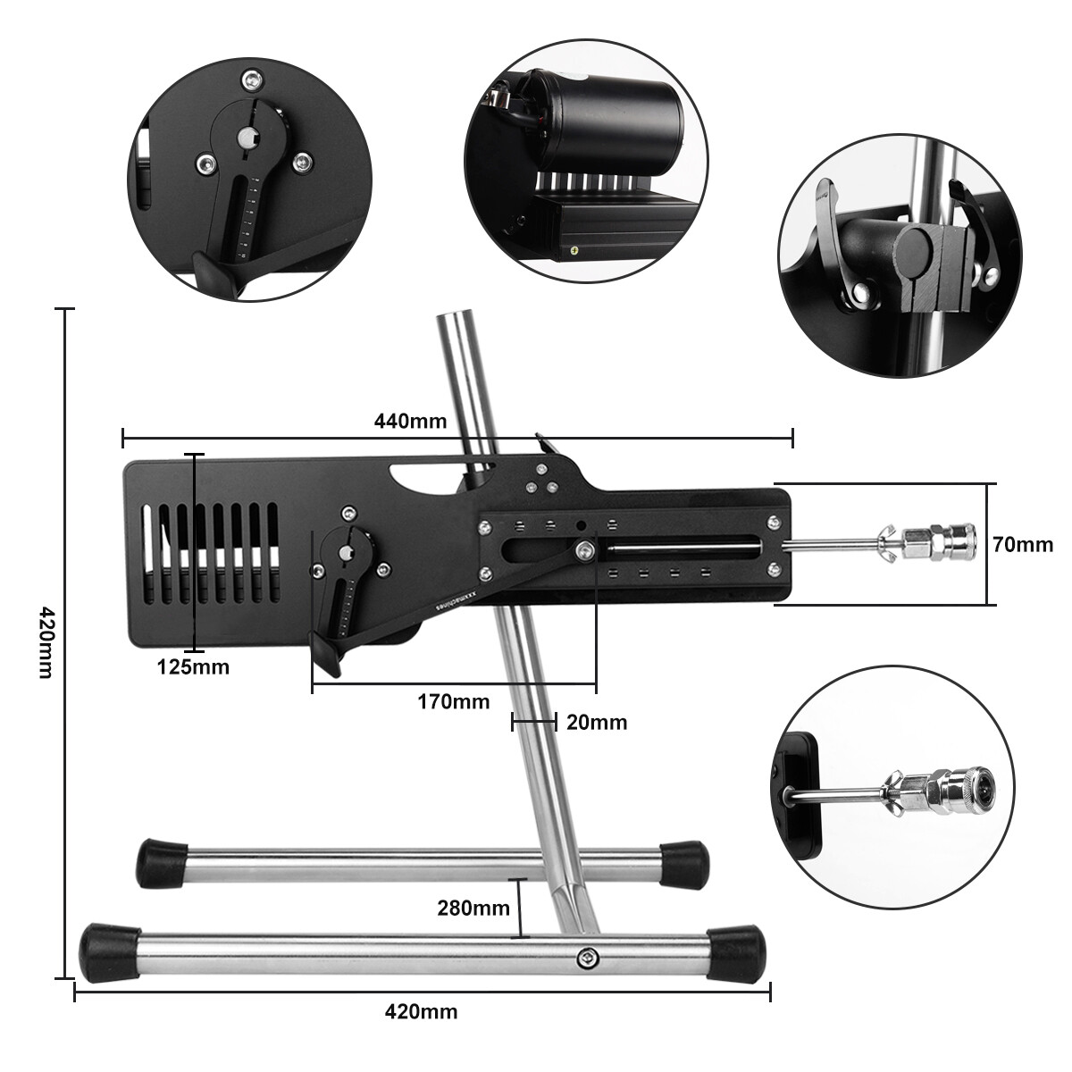 Updated Edition：Smart Remote Control Sex Machine 6 Speed With 5 Pcs Big Dildos, Vagina Cup for Couple