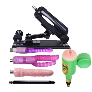 Automatic Love Sex Machine with Vagina cup and 4PCS Dildo Attachments for Couple