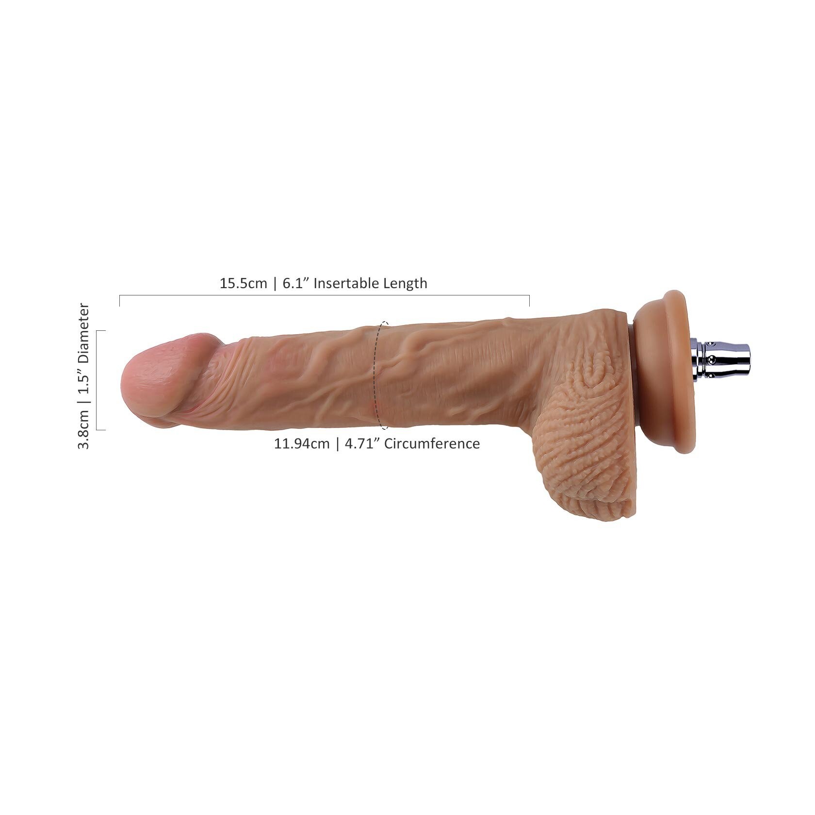 7.5 inch Realistic Veins Erect Penis Silicone Dildo for Sex Machines