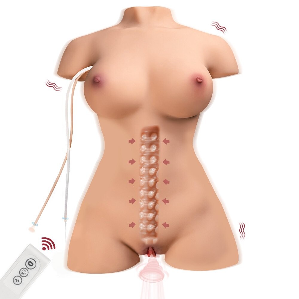 Automatic Sucking Vibrating Sex Doll Torso with Vagina Anal Big Breasts 16.97LB/7.7KG 