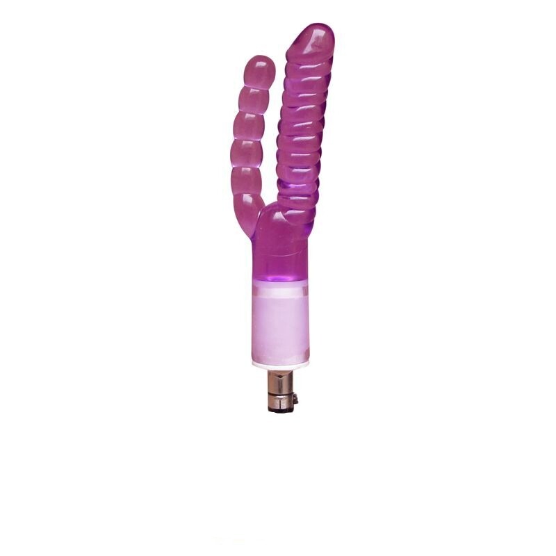 Double Head Realistic Dildo Vaginal and Anal Pleasure for Sex Machine Purple