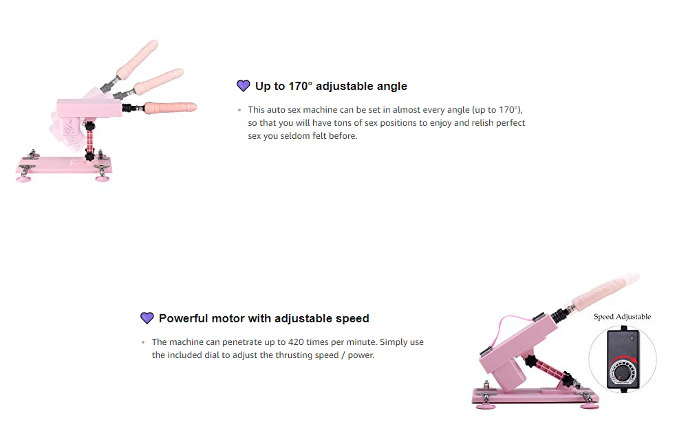 Female Sex Machine Gun with 5PCS Dildo Accessories Pink