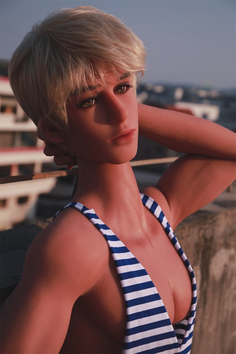 165cm 5.41ft TPE männliche Sexpuppe Realistische Liebespuppe mit 2 abnehmbaren Penis