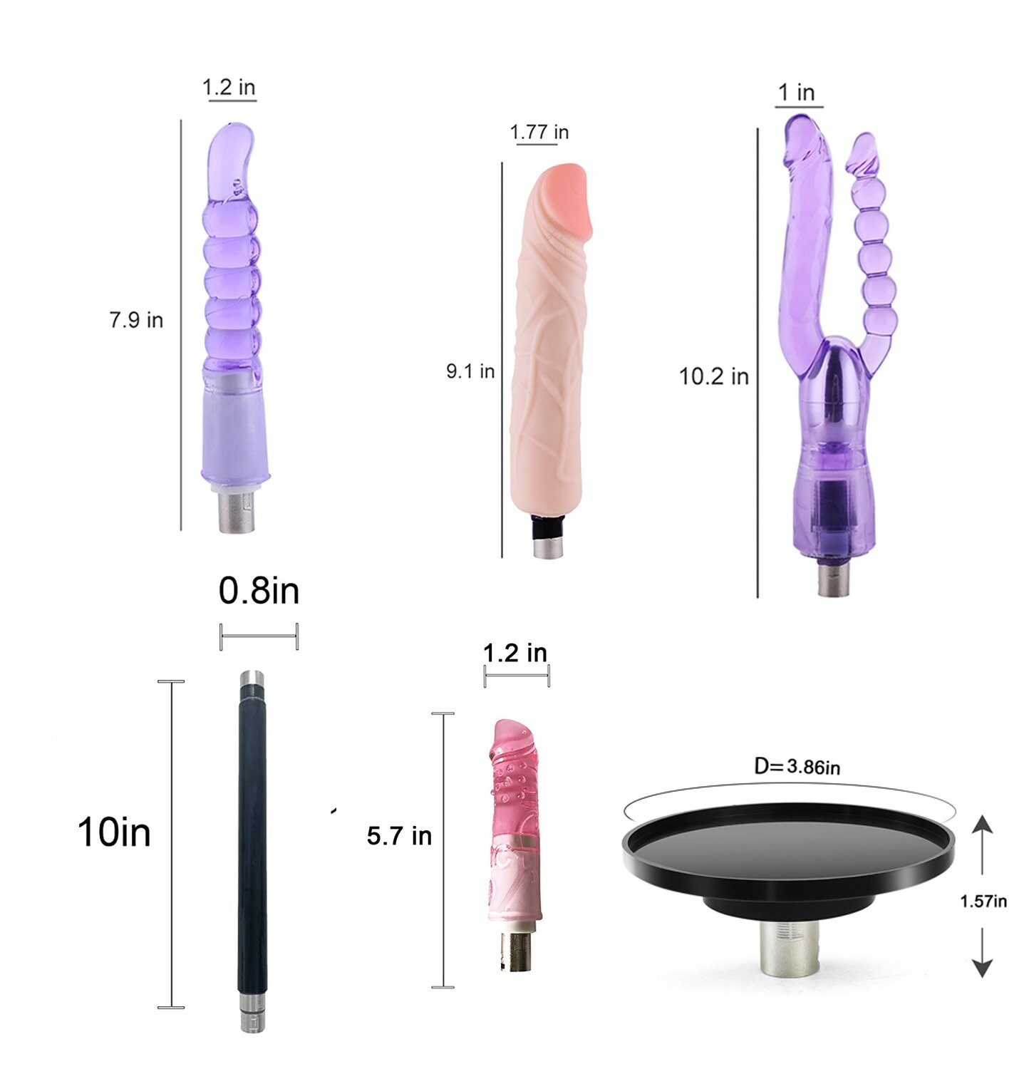 5 Stück 3XLR Connector Dildo-Aufsätze für Sexmaschinen - Vielseitiges Vergnügungsset