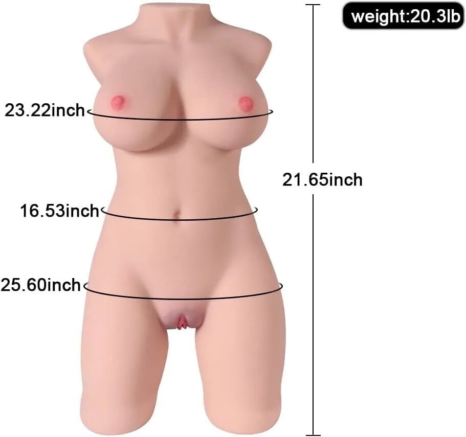 9,2 kg/20,3 Sexpuppen-Torso mit realistischer 3D-Textur-Vagina und engem Anus