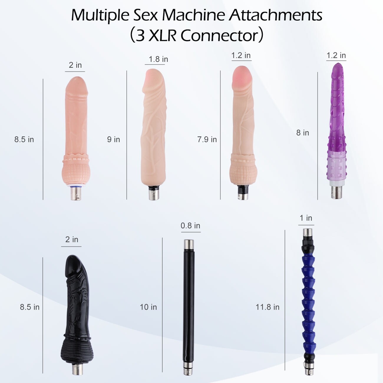 Verstellbare Sex-Stoßmaschine mit 7 Aufsätzen