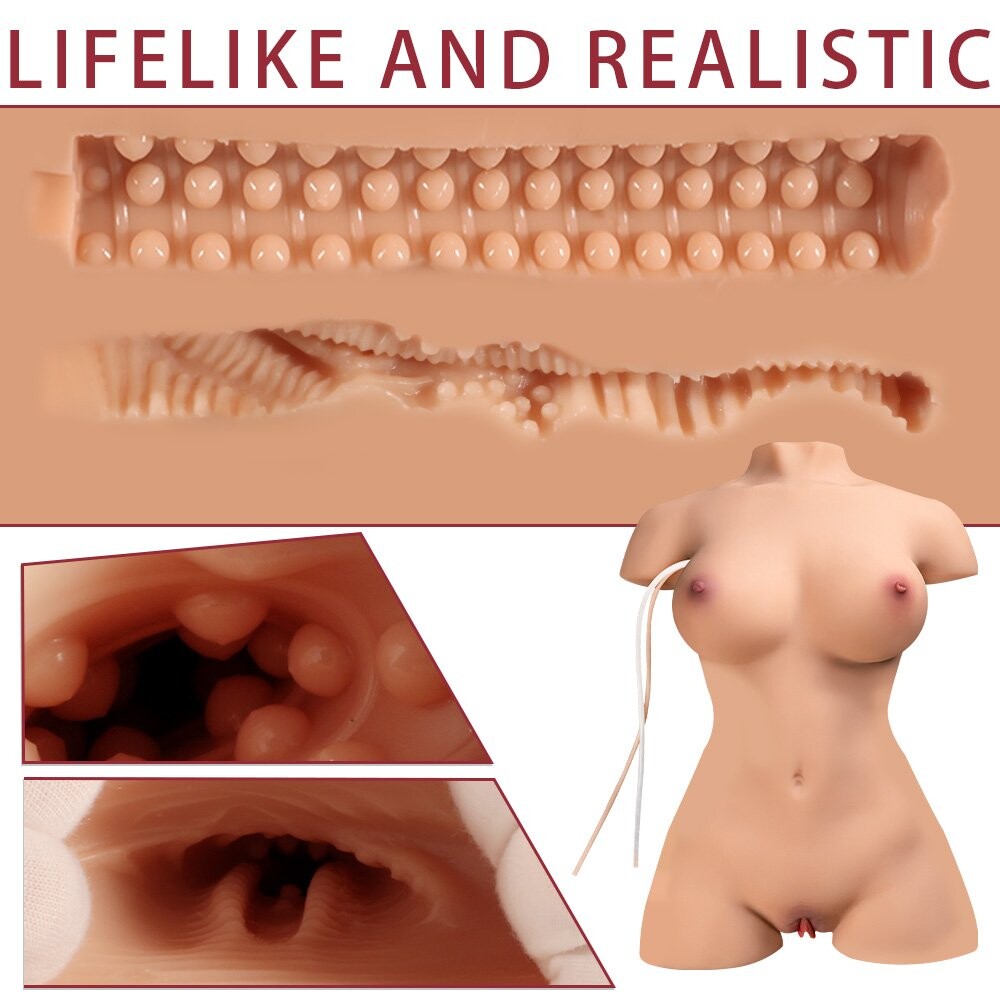 Automatischer Saug-Vibrations-Sexpuppen-Torso mit Vagina Anal Große Brüste 16,97LB/7,7KG