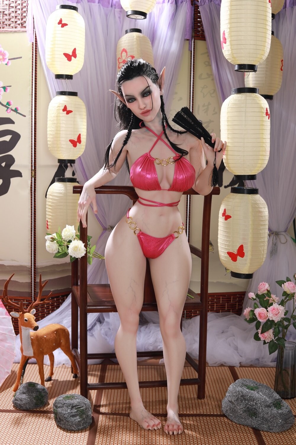 Elf Fantasy Love Doll Vollkörper-Silikon mit detaillierten Merkmalen