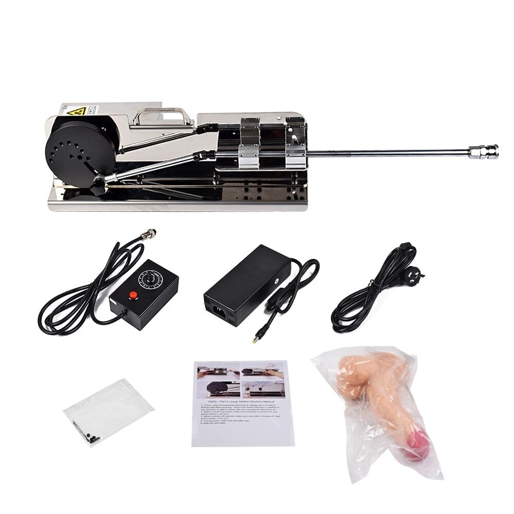 Metal Premium Sexmaschine mit leistungsstarker Penetrationskraft und ohne Geräuschentwicklung mit 2 Stück Dildo in Silber