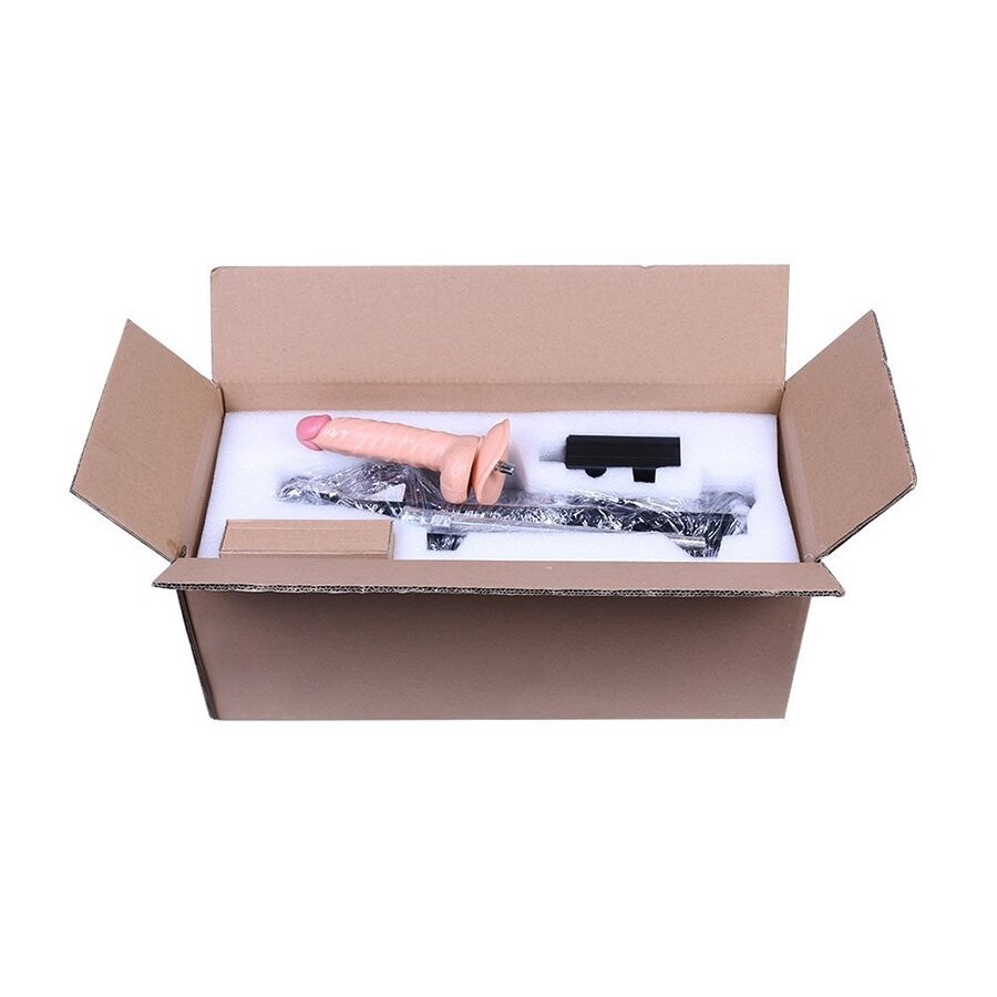 Metal Premium Sexmaschine mit leistungsstarker Penetrationskraft und ohne Geräuschentwicklung mit 2 Stück Dildo in Silber