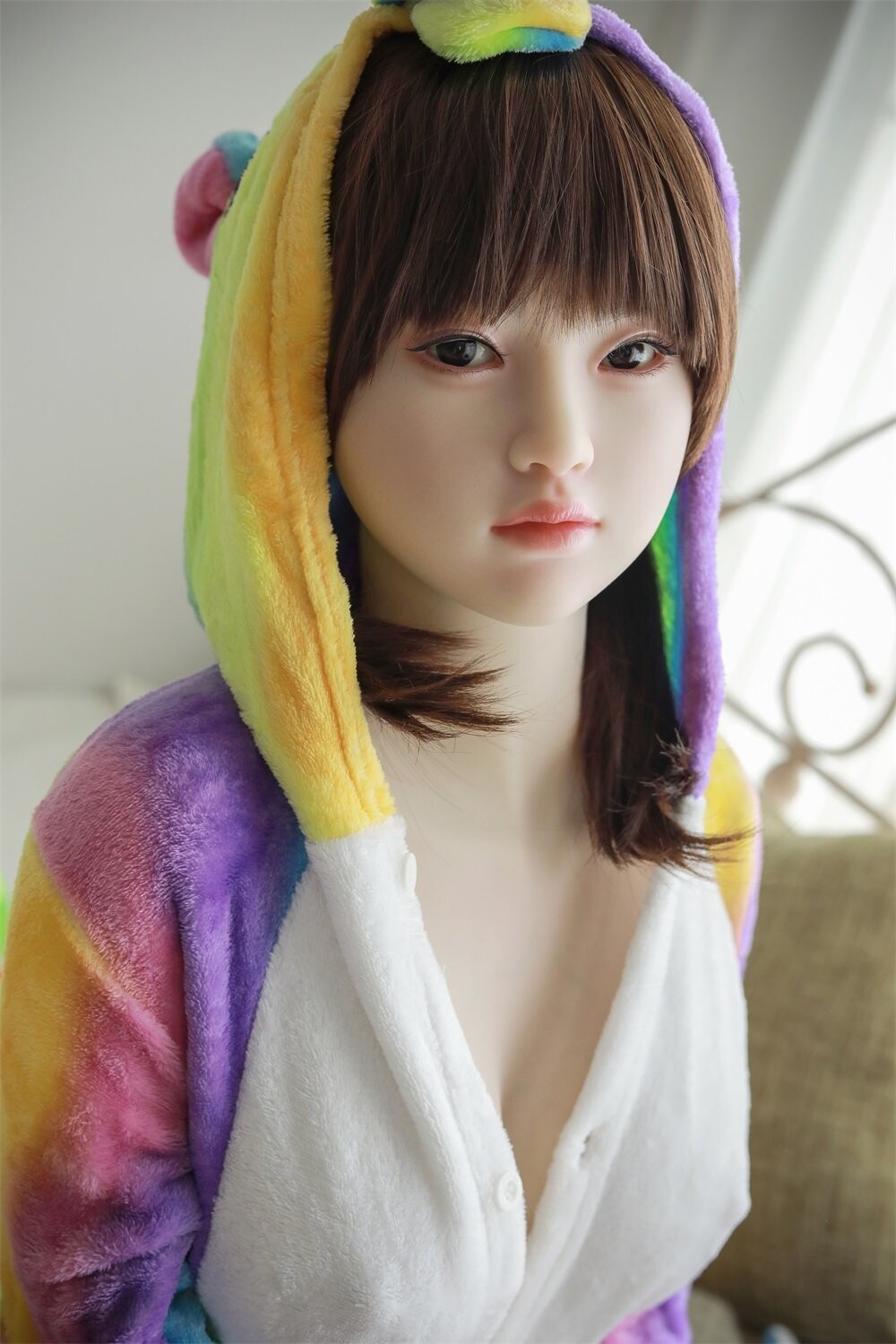 Realistische Silikon-Sexpuppe mit vollem Körper und Metallskelett für lebensechtes Spiel 4,85 ft/148 cm 