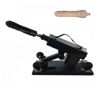 Sexmaschine mit 2 großen Dildo-Anhängen für weibliche Masturbation