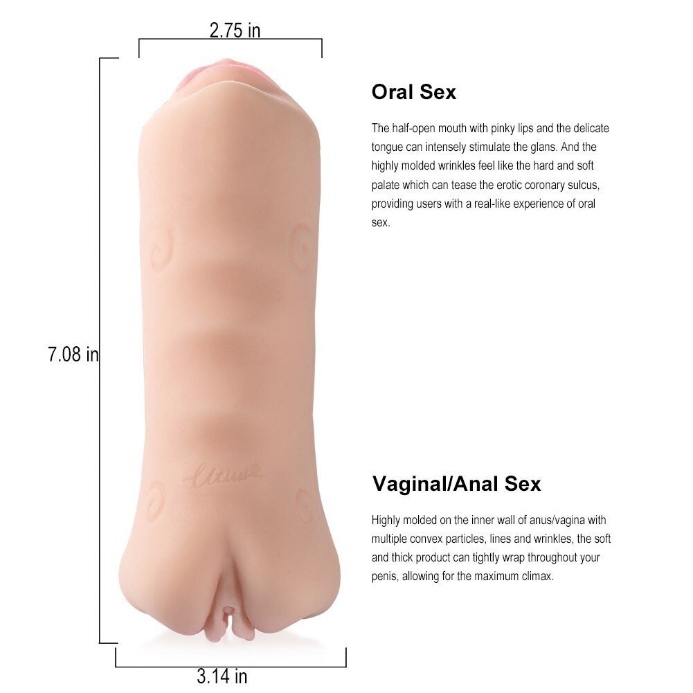 Masturbador moldeado realista en 3D 3 en 1 juguete sexual vaginal anal oral para la masturbación masculina